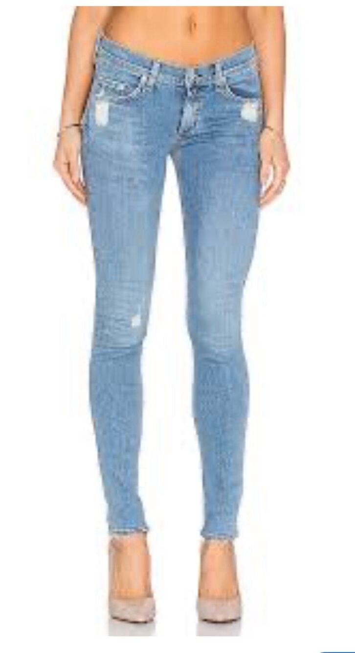 Rag & Bone Skinny Distressed Jeans Size 28 Blue Denim Cotton Low Rise Everton